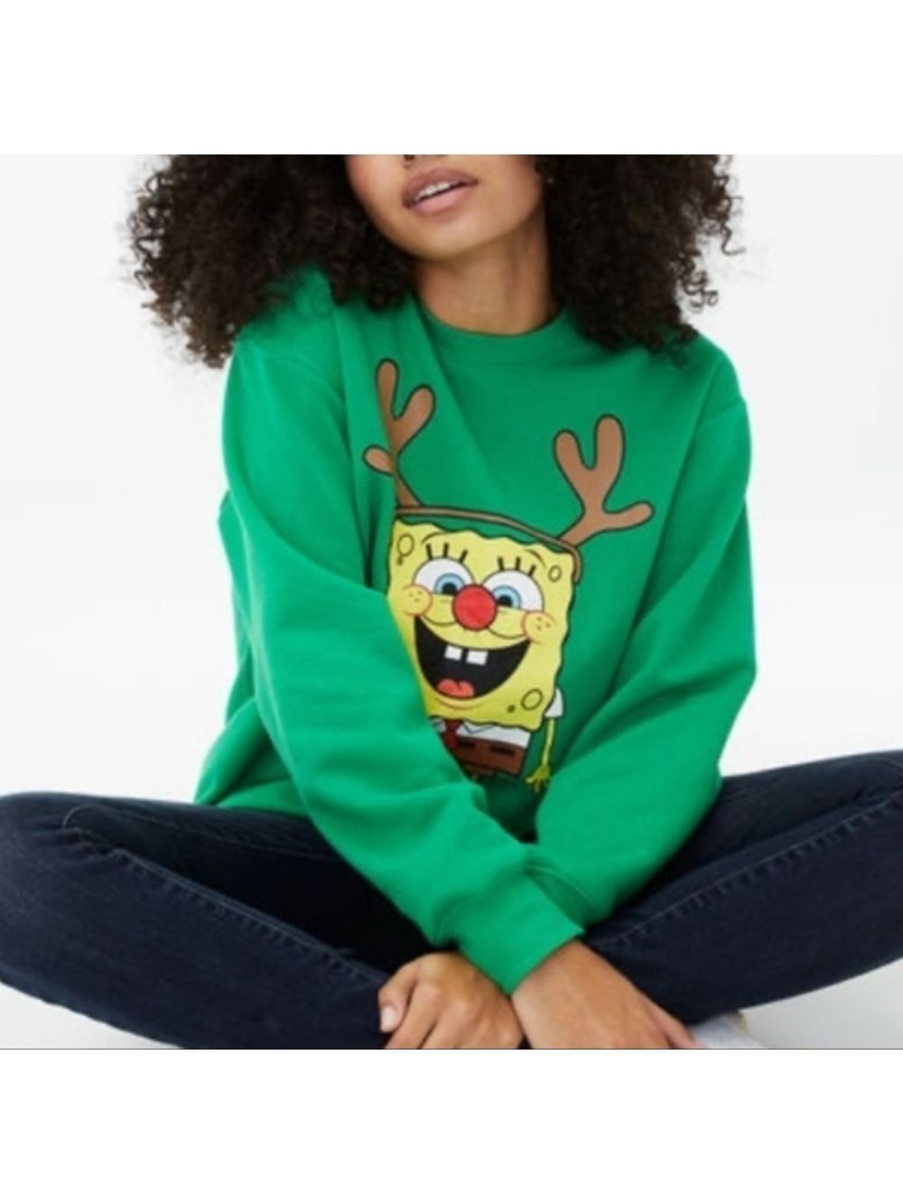 XL• Nickelodeon • Green SpongeBob SpongeBob Christmas Crew Sweatshirt